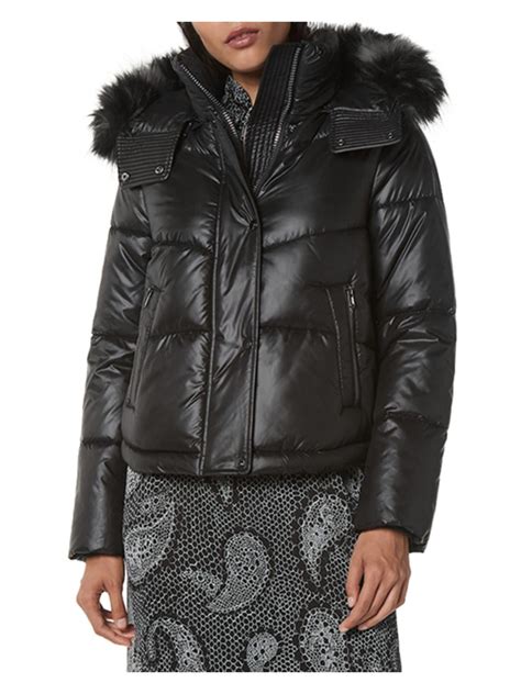 faux fur quilted puffer jacket